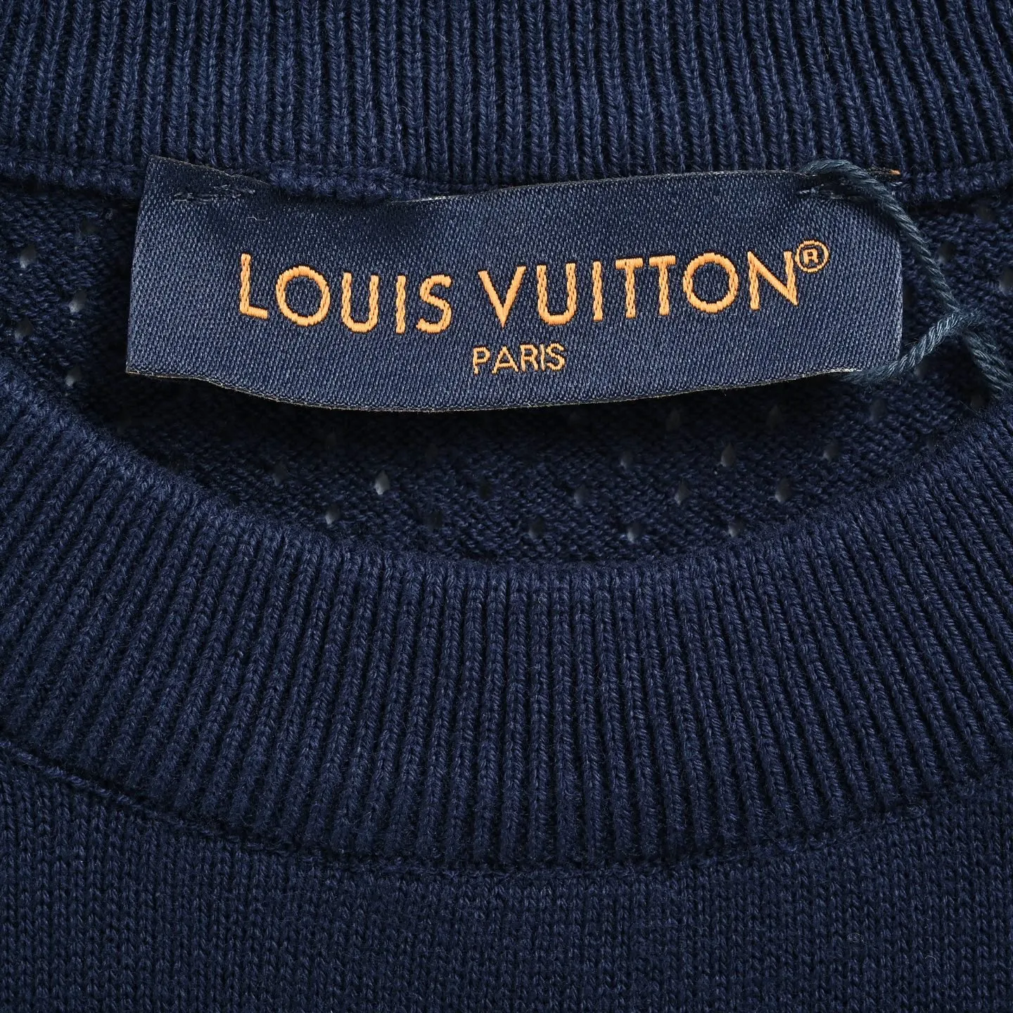 Louis Vuitton/Louis Vuitton 26ss hollow letter jacquard knitted short sleeves